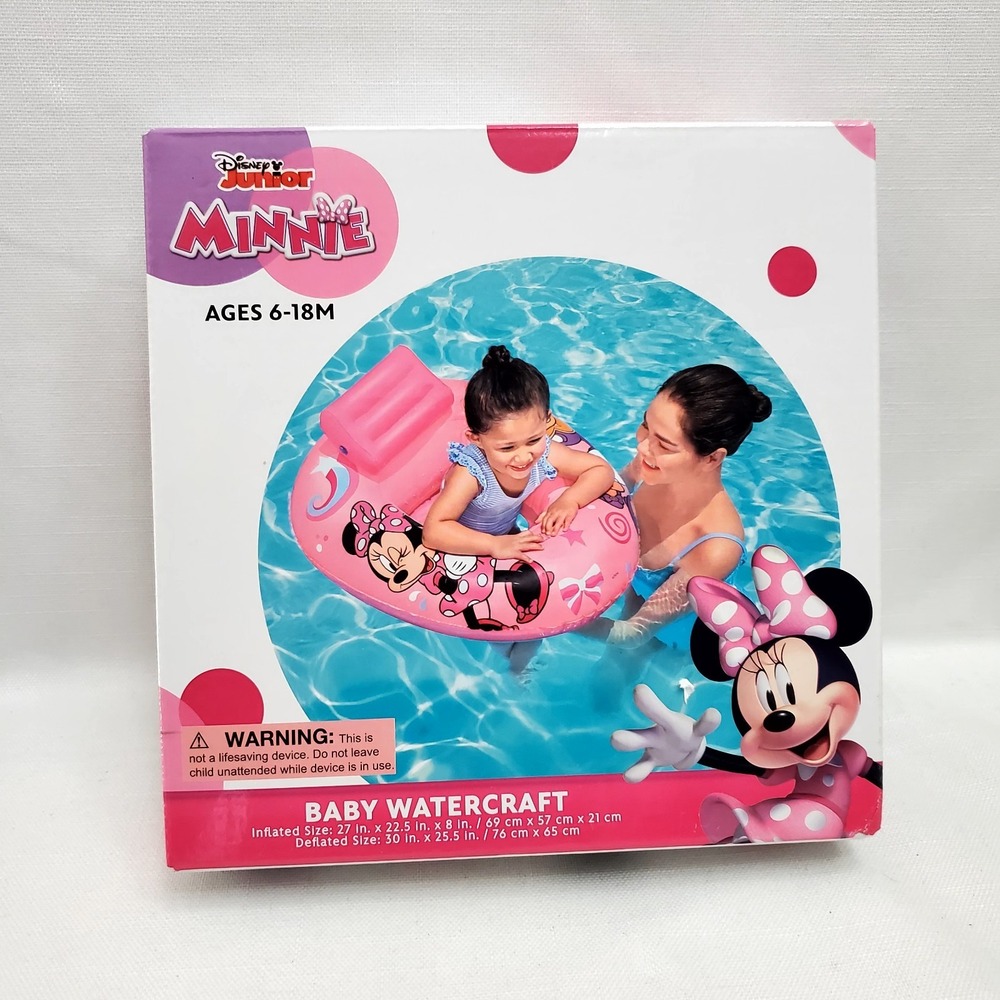 Disney Jr Minnie Mouse‎ Baby Watercraft Float Seat Pool Floatie-Ages 6-18 M◇NIB!